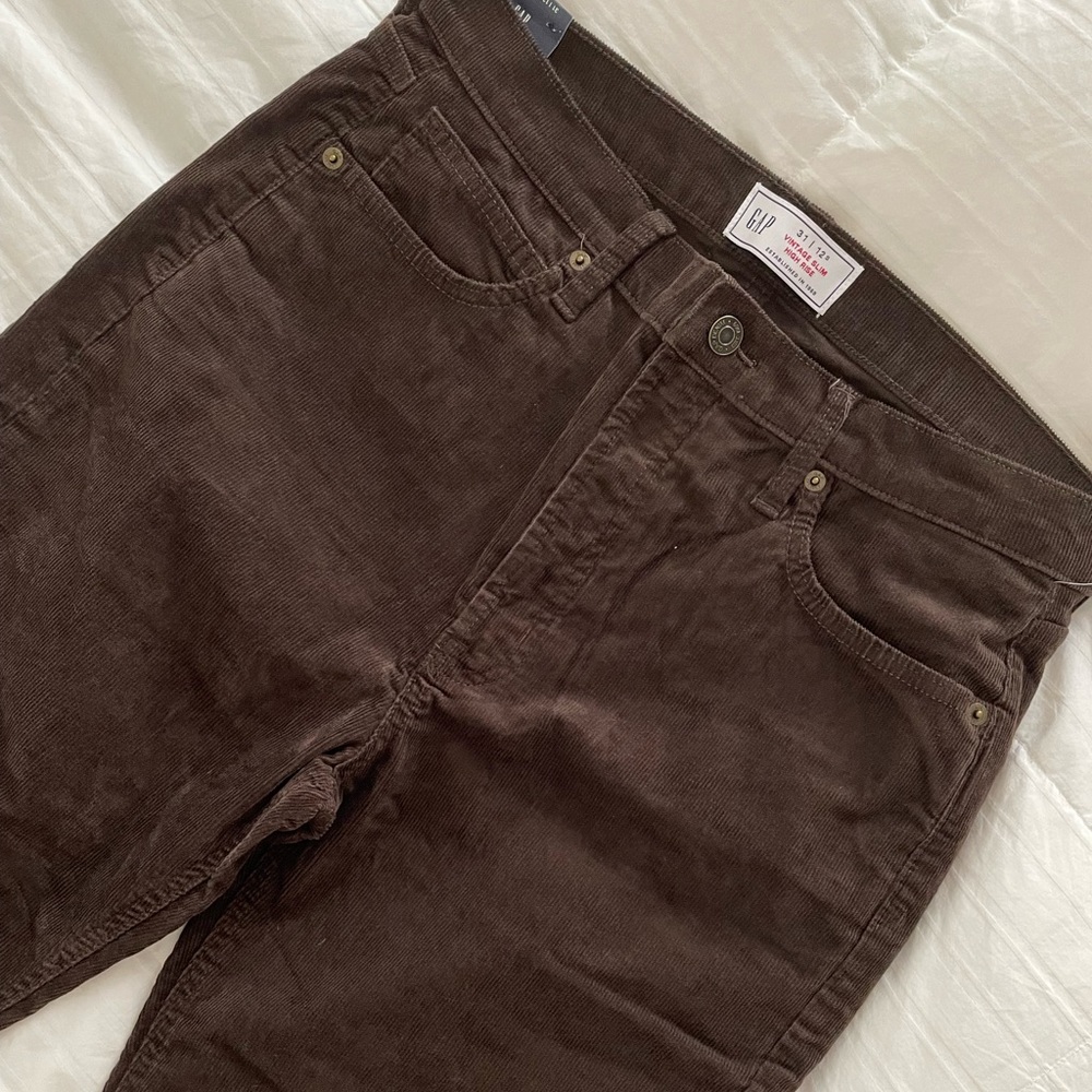 Vintage Slim High Rise Corduroy Pants